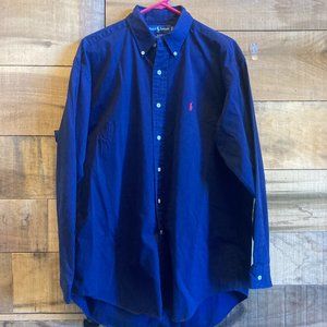 Mens Navy Long Sleeve Ralph Lauren Blake Button Shirt